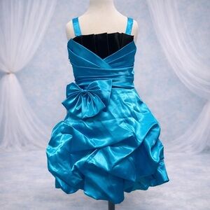 Elegant Blue Kids Dress with Bow